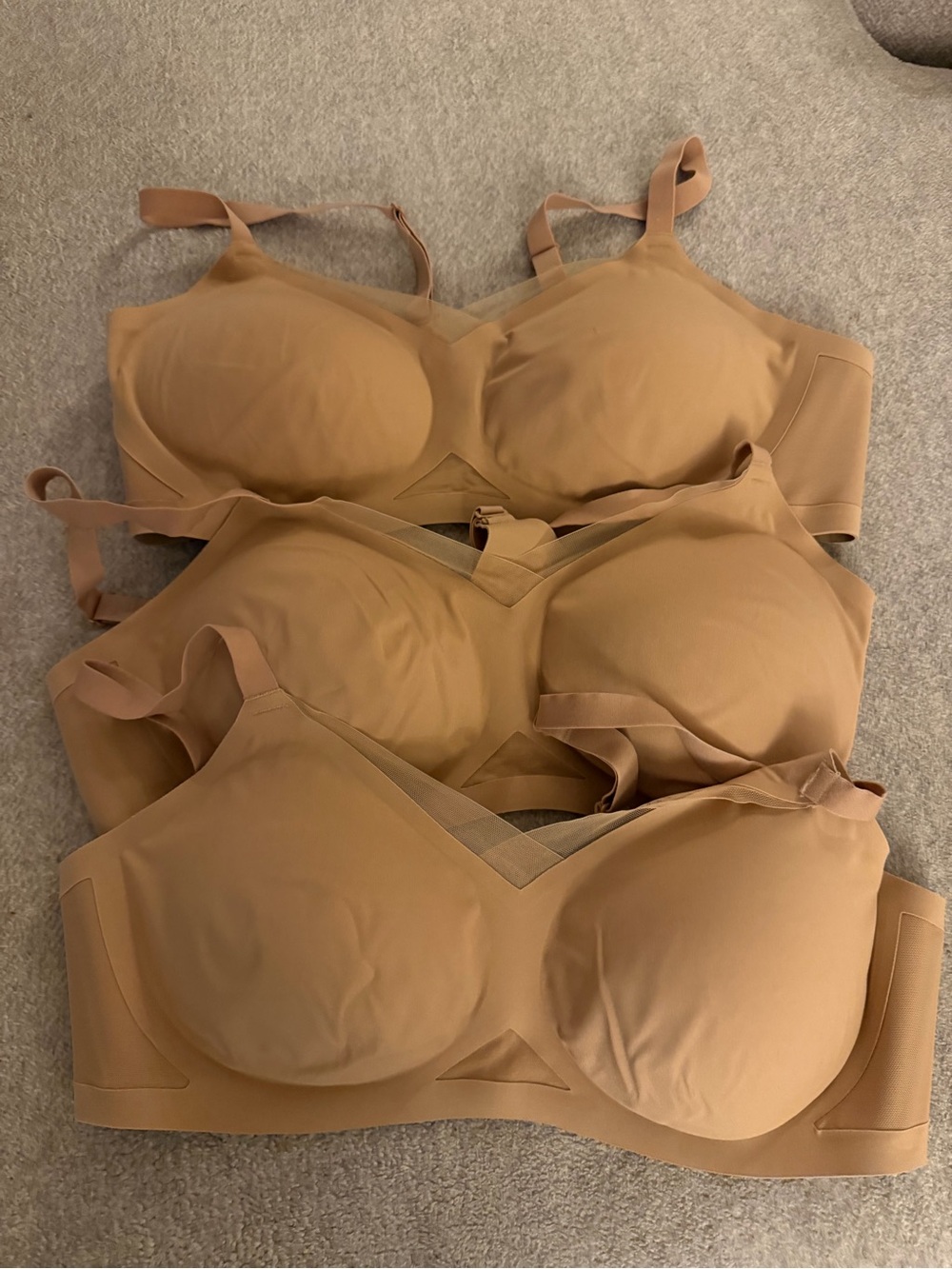 Honeylove Seamless Nude Wireless Bra - Comfortable Support bundle of 3